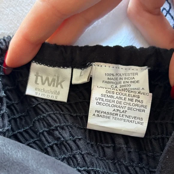 Twik Black Triangle Faux Suede Crop Top - Picture 2 of 5